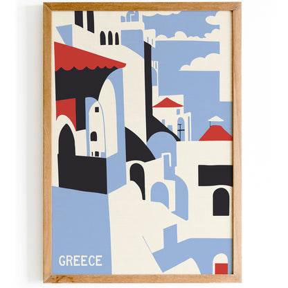 Greece Minimal Retro Travel Poster