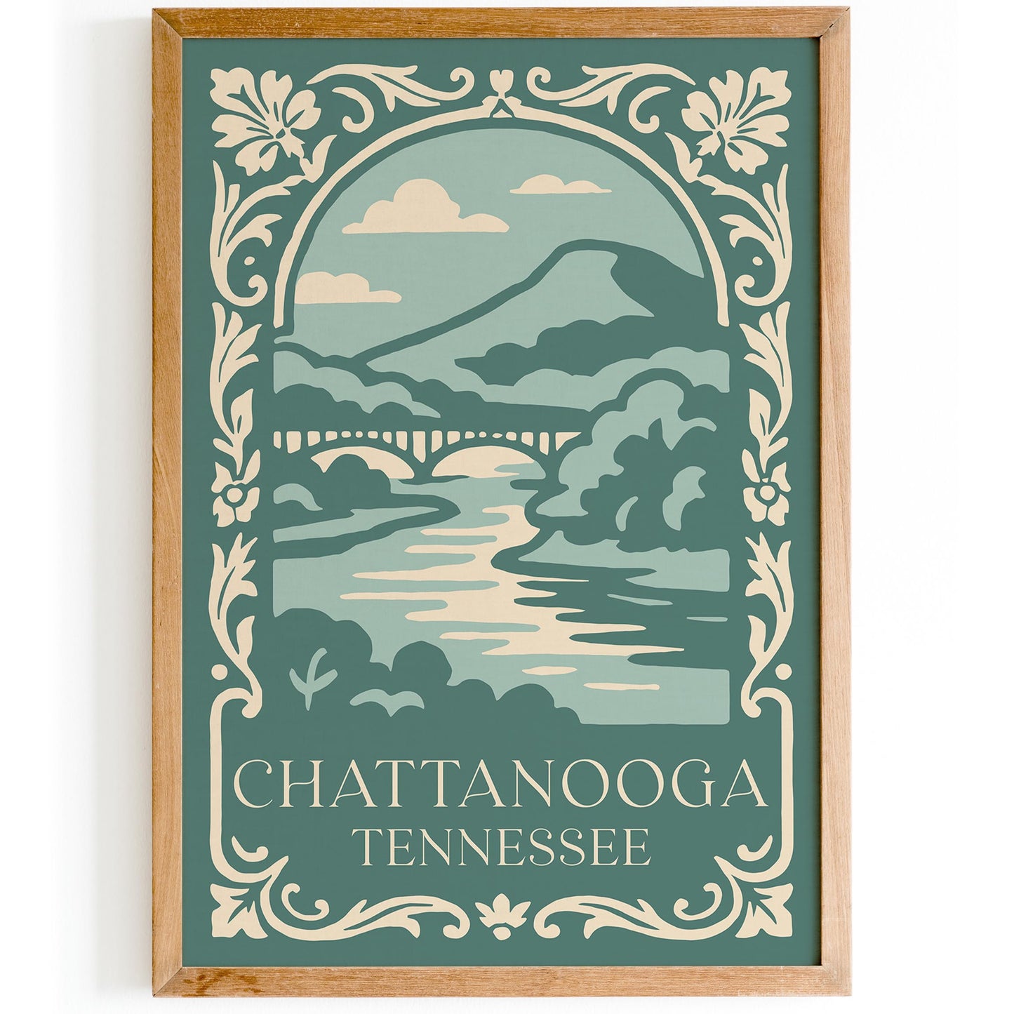 Chattanooga Tennessee Travel Green Poster