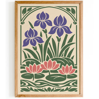Water Lilies Botanical Poster
