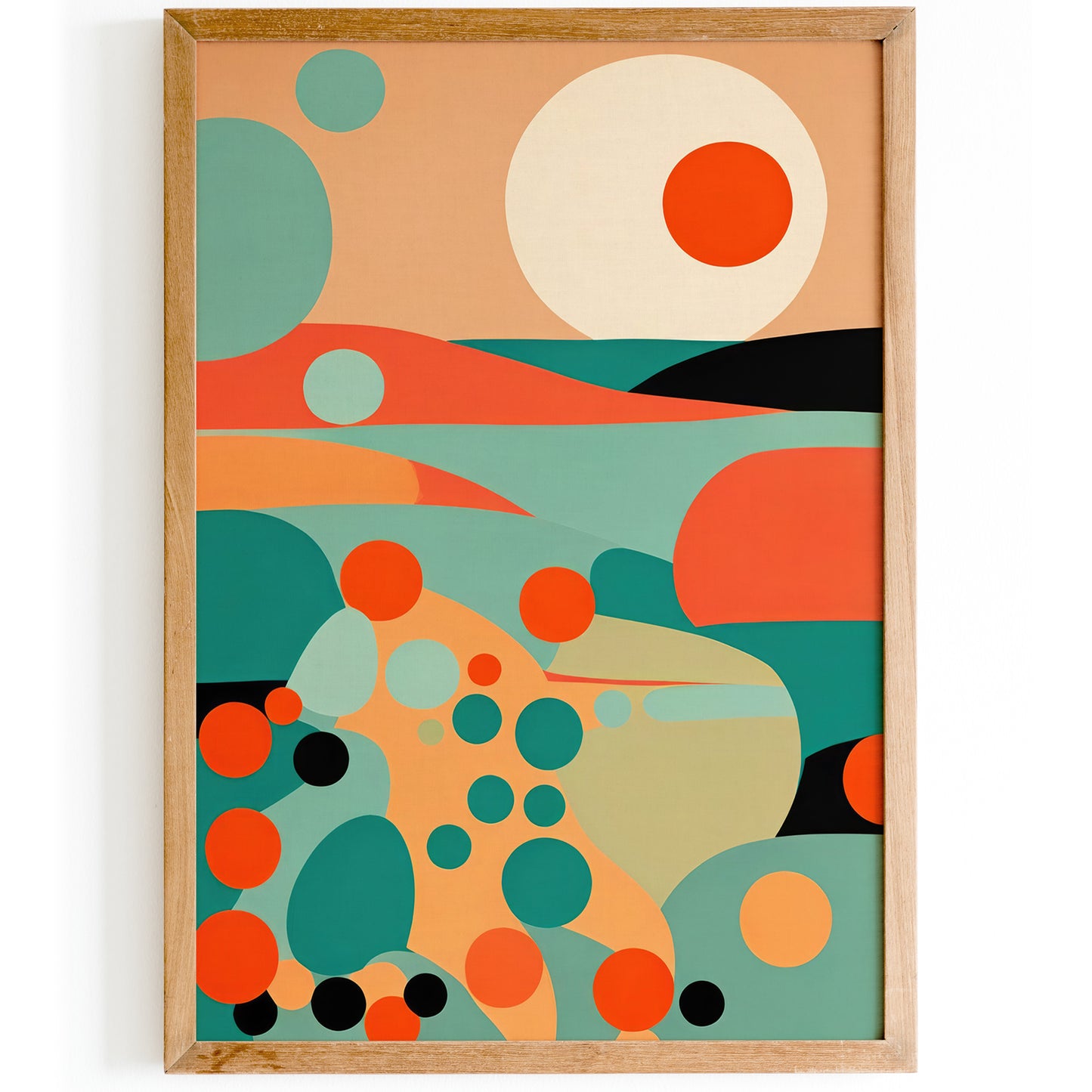 Abstract Mid-Century Sunset Poster