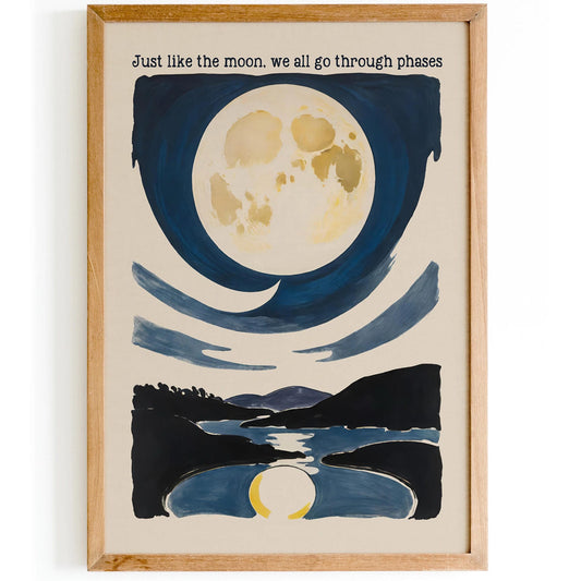 Moon Phases Motivational Wall Art