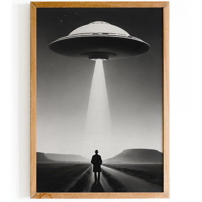 Vintage UFO Poster Print