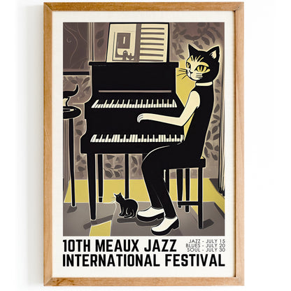 10th Meaux Jazz Festival - Piano Cat Poster