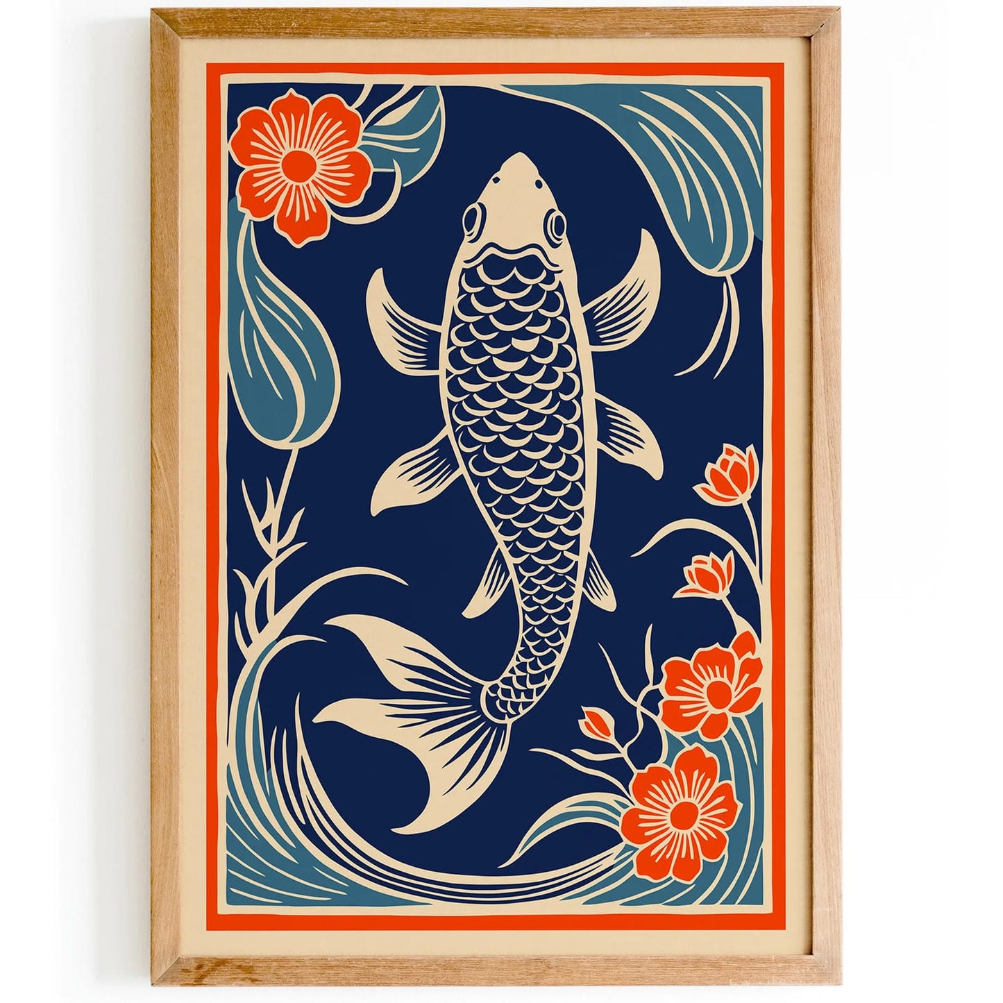 Japanese Style Koi Fish Kitchen Wall Decor