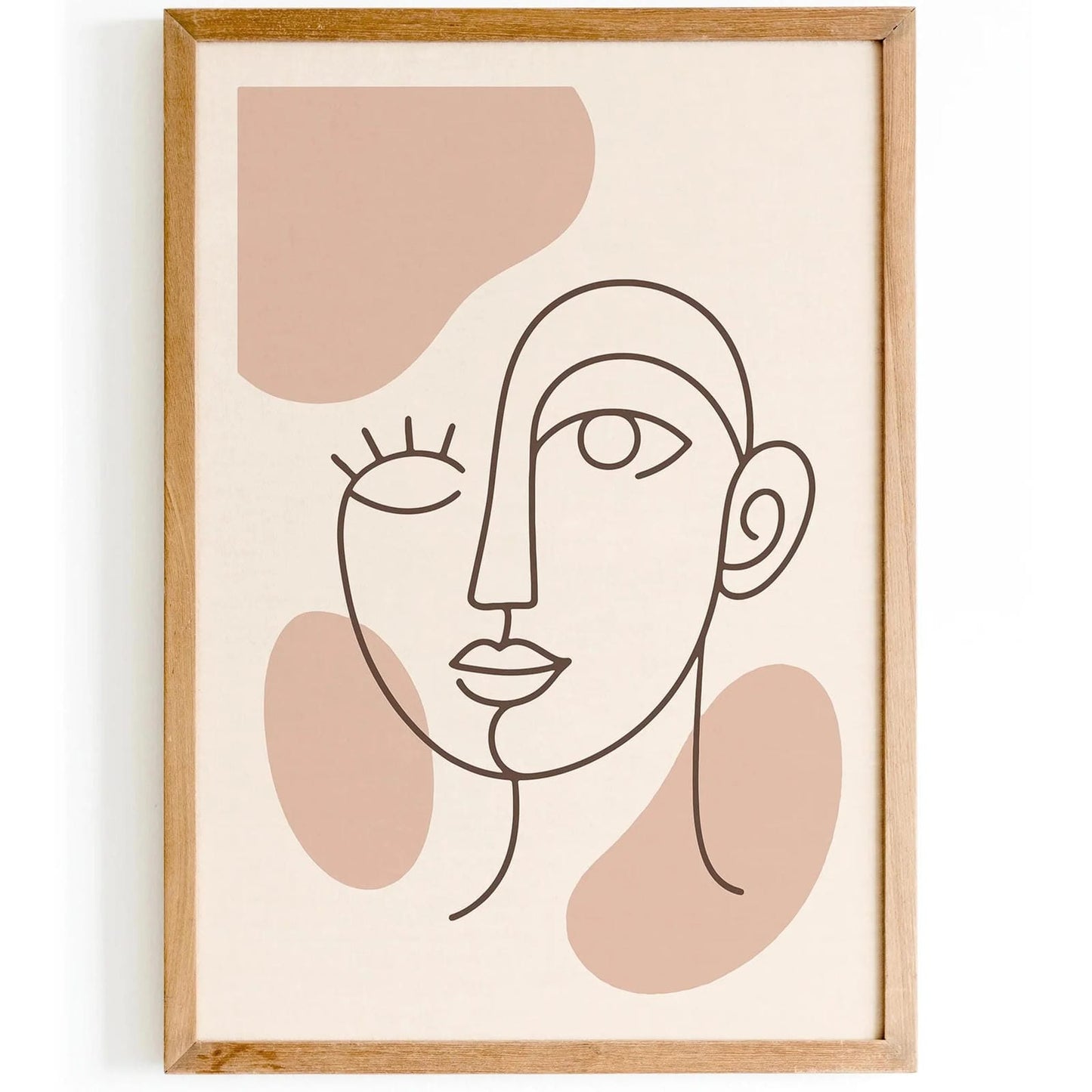 Boho Line Art Poster – Mokka Tones Minimal Print