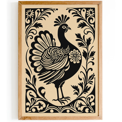 Turkey Bird Print Farmhouse Kitchen Wall Decoration