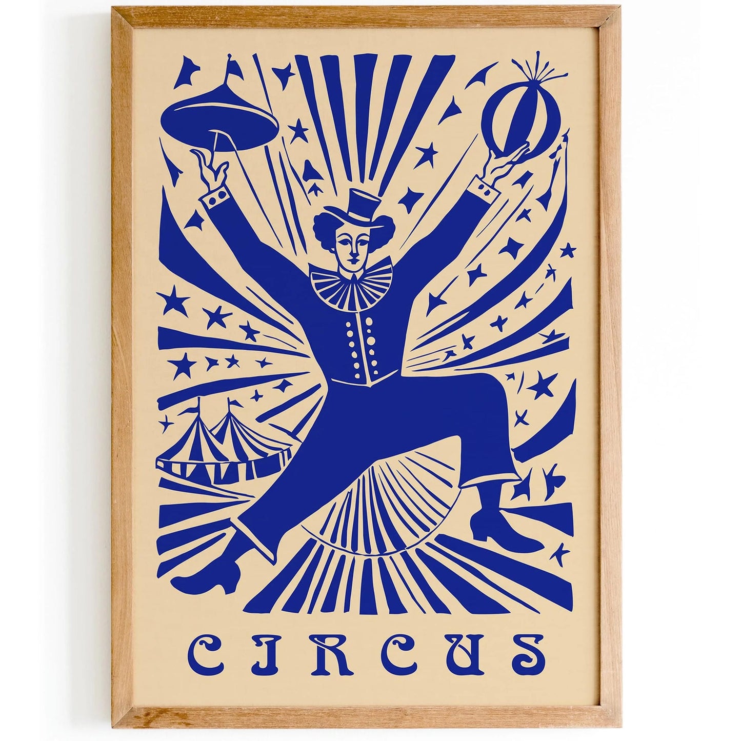 Indigo Blue Circus Vintage Festival Poster