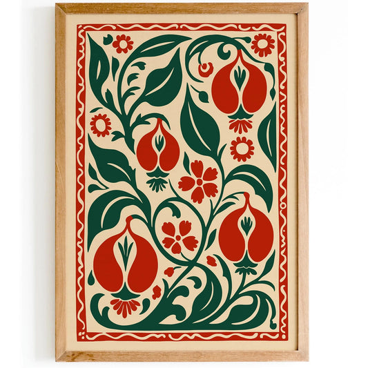 Abstract Country Farmhouse Botanical Art Print