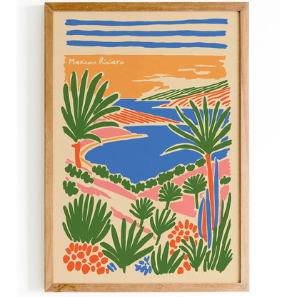 Mexican Riviera Tropical Landscape Poster