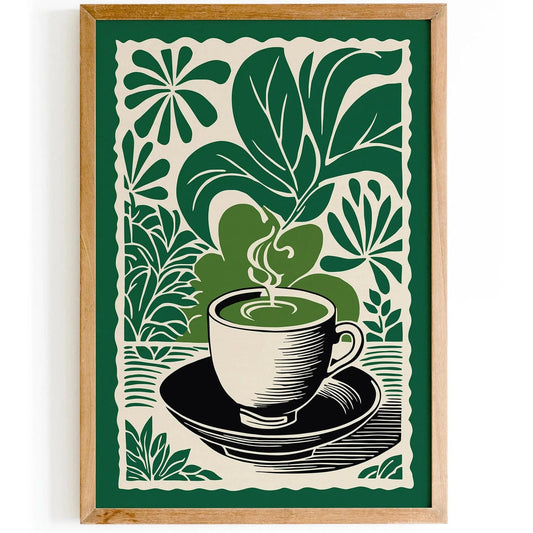 Green Matcha Japanese Milk Tea Poster