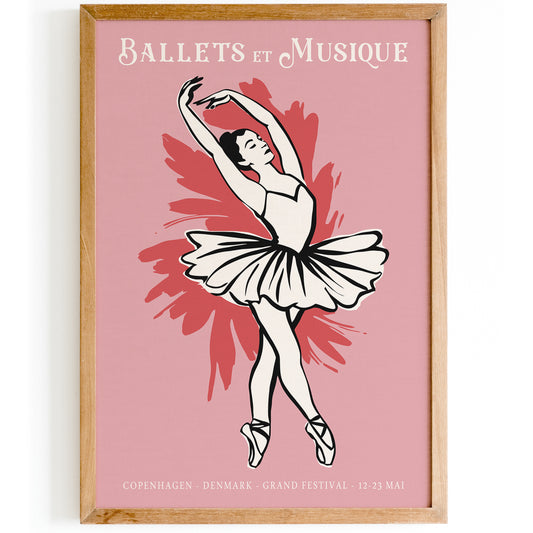 French Ballet Pink Poster