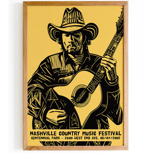 2002 Nashville Country Festival Retro Poster