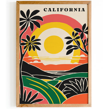 California Sunshine Vintage Scenic Wall Art