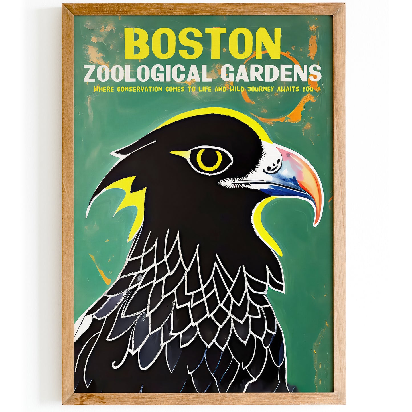 Boston Zoo Retro Eagle Poster