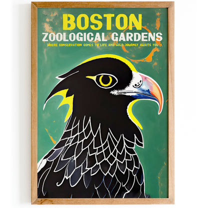 Boston Zoo Retro Eagle Poster