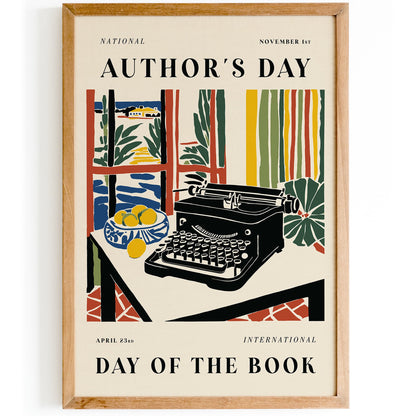 Authors Day Poster - Literary Wall Art