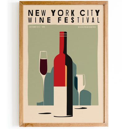 NYC Wine Festival 1976 Vintage Poster