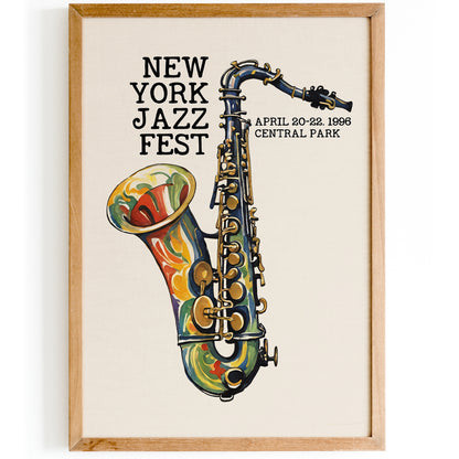 New York Jazz Fest '96 Saxophone Poster
