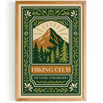 Hiking Club Denver Colorado Poster