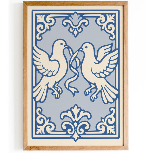 Rococo Love Doves Poster Print