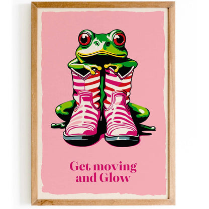 Get Moving Frog Wall Art Poster