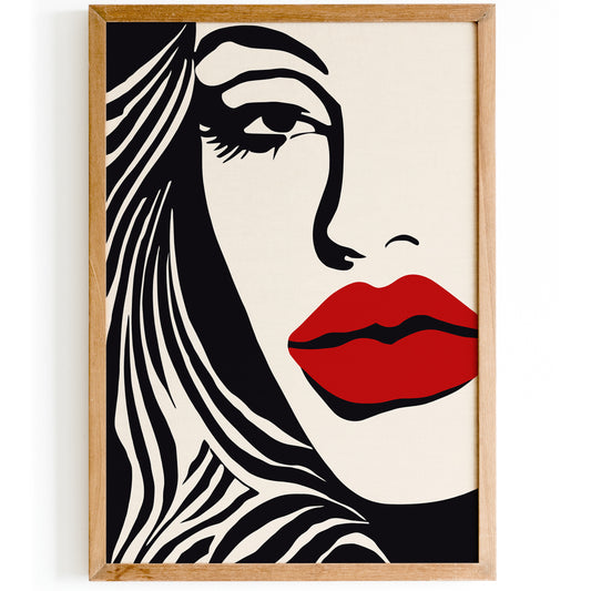 Big Red Lips Poster