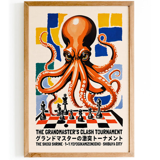 Japanese Chess Octopus Art Print