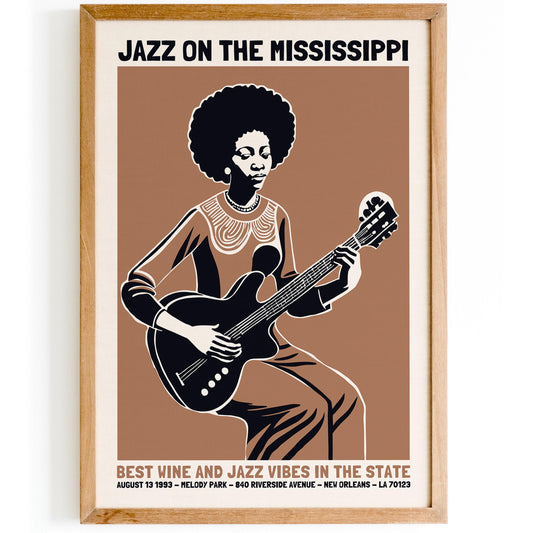 Jazz on the Mississippi Music Poster Print