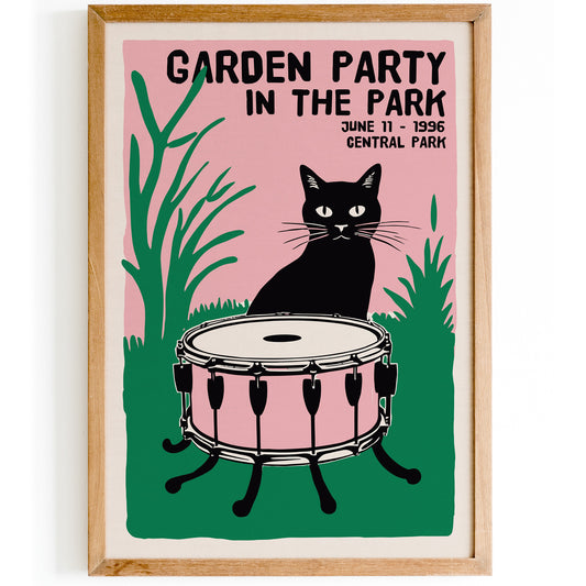 Garden Party in the Park 1996 Cat Drum Poster
