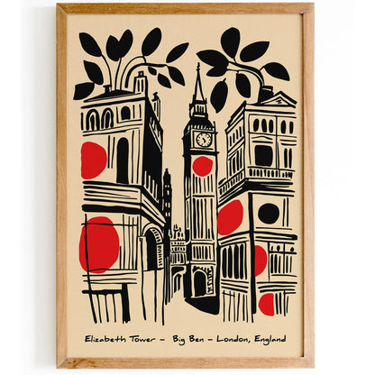 Big Ben London England Travel Poster