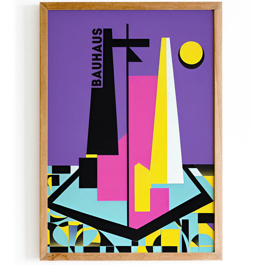 Bauhaus Purple Shapes Poster