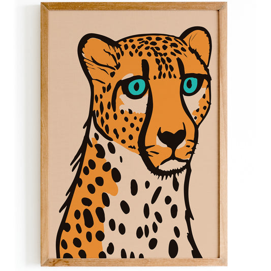 Blue Eyes Cheetah Poster