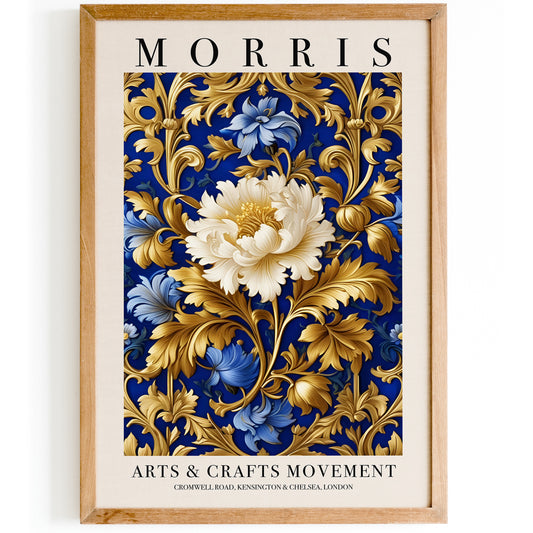 William Morris Gold and Blue Floral Wall Art