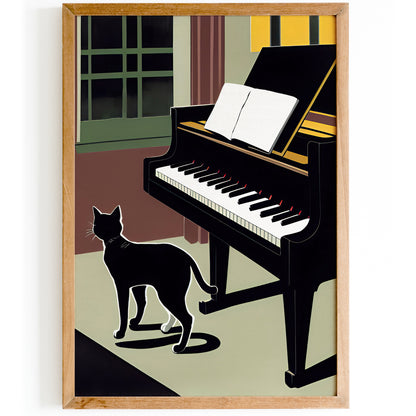 Pianist Cat Art Print