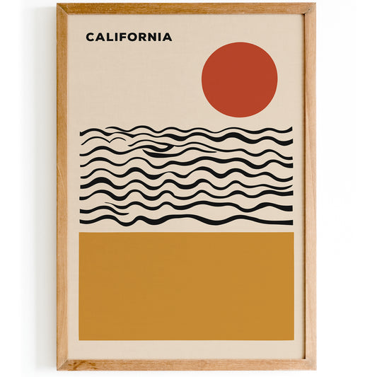 California Retro Minimalist Wall Art