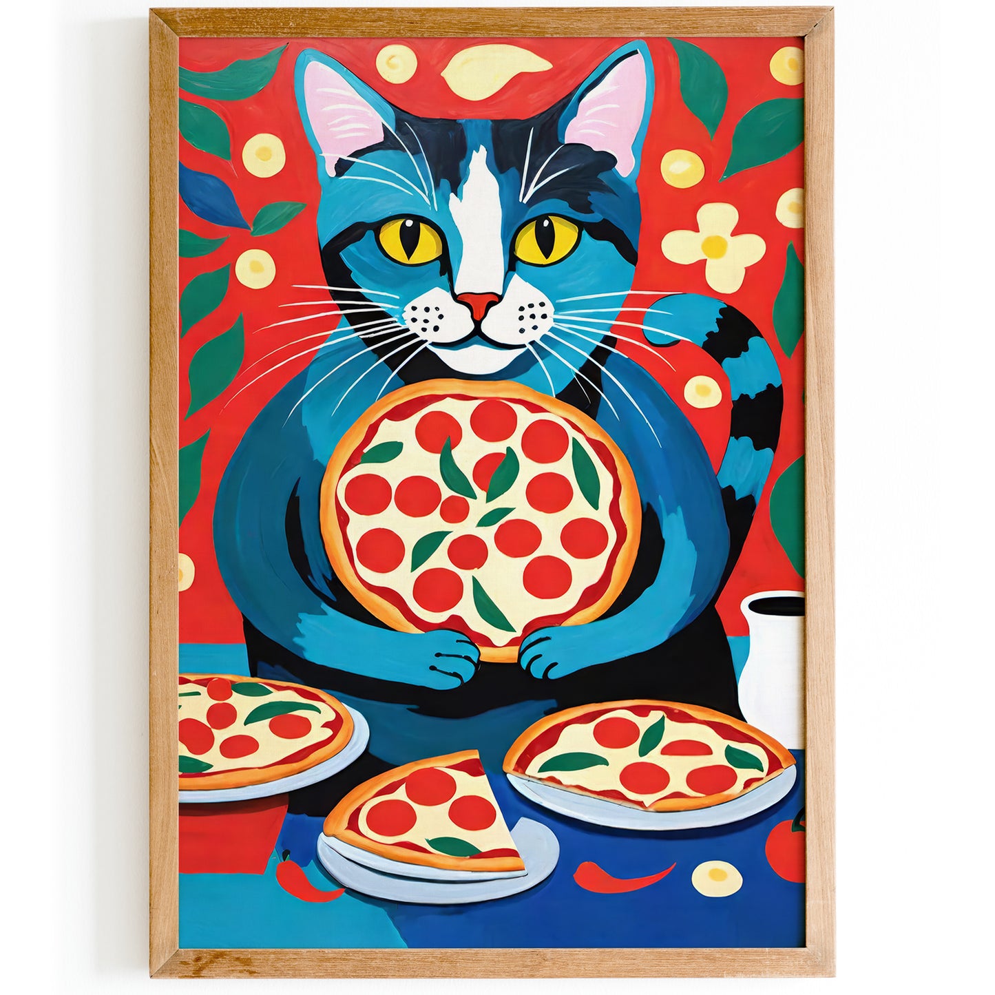 Funny Cat Pizza Lover Poster