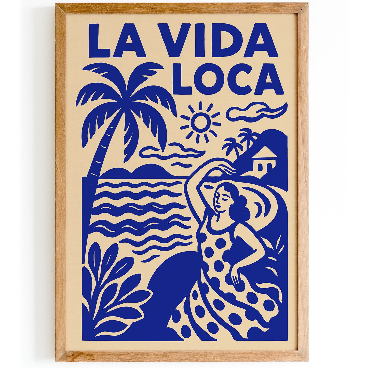 La Vida Loca Poster – Blue Tropical Wall Art