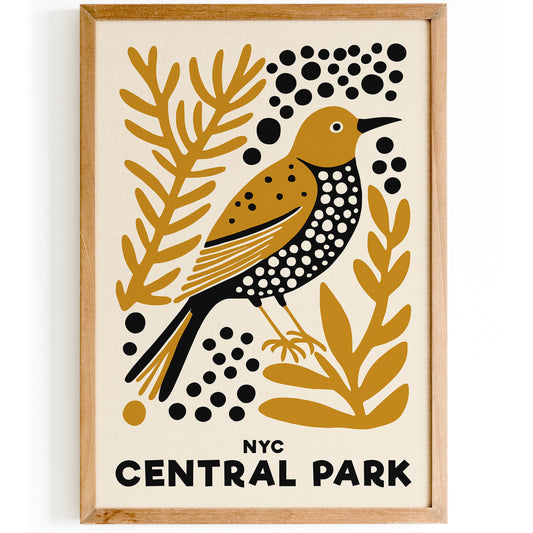 Yellow Bird NYC Central Park Art Print