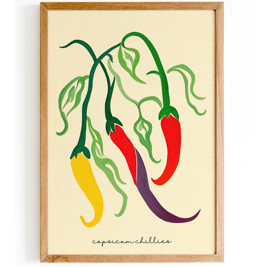 Capsicum Peppers Cute Artwork Poster