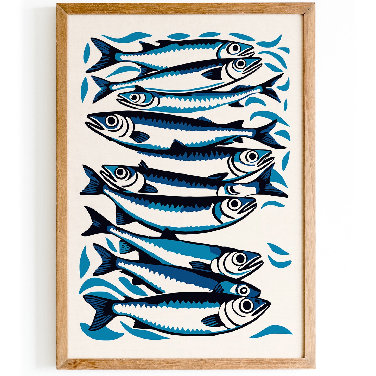 Sardines Fish Blue Poster