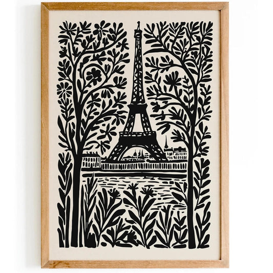 Paris Eiffel Tower Wall Art Poster – Modern French Decor
