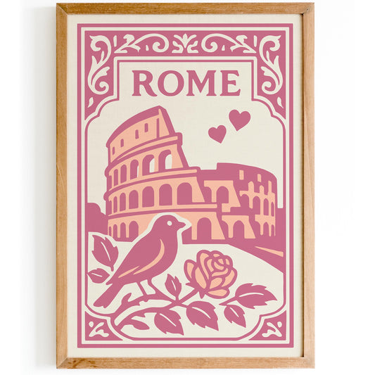 Rome Italy Poster - Valentines Day Wall Art Print