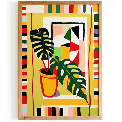 Mid-Century Modern Monstera Wall Art