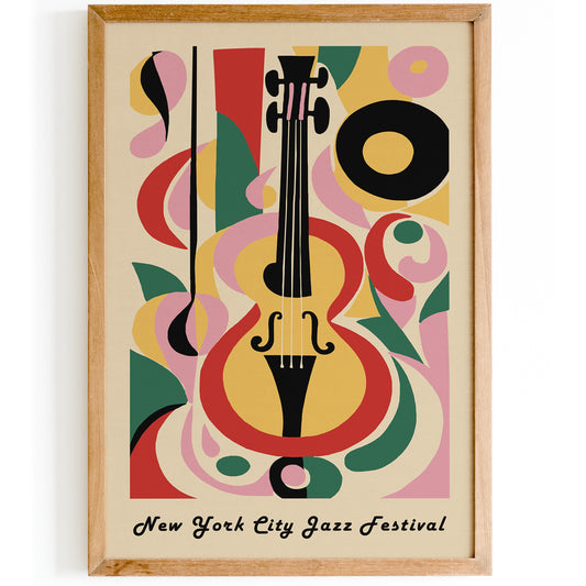 NYC Jazz Music Vintage Poster