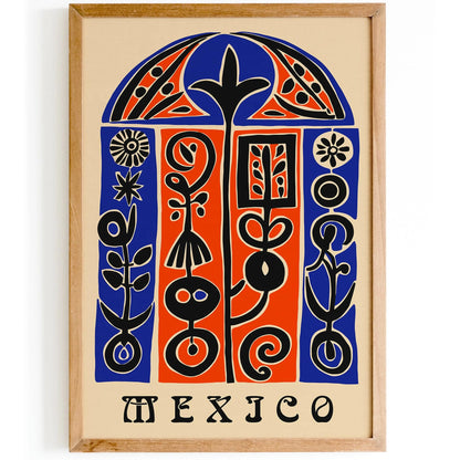 Ethnic Abstract Mexico Travel Poster