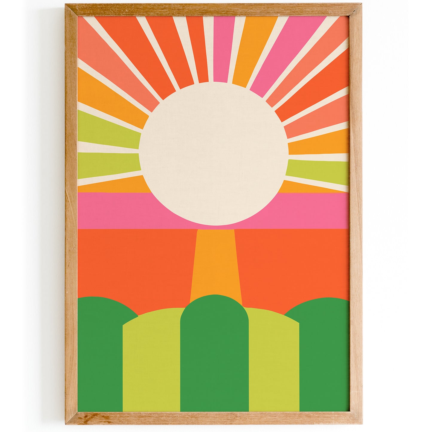 Mid-Century Modern Sun Art Colorful Decor