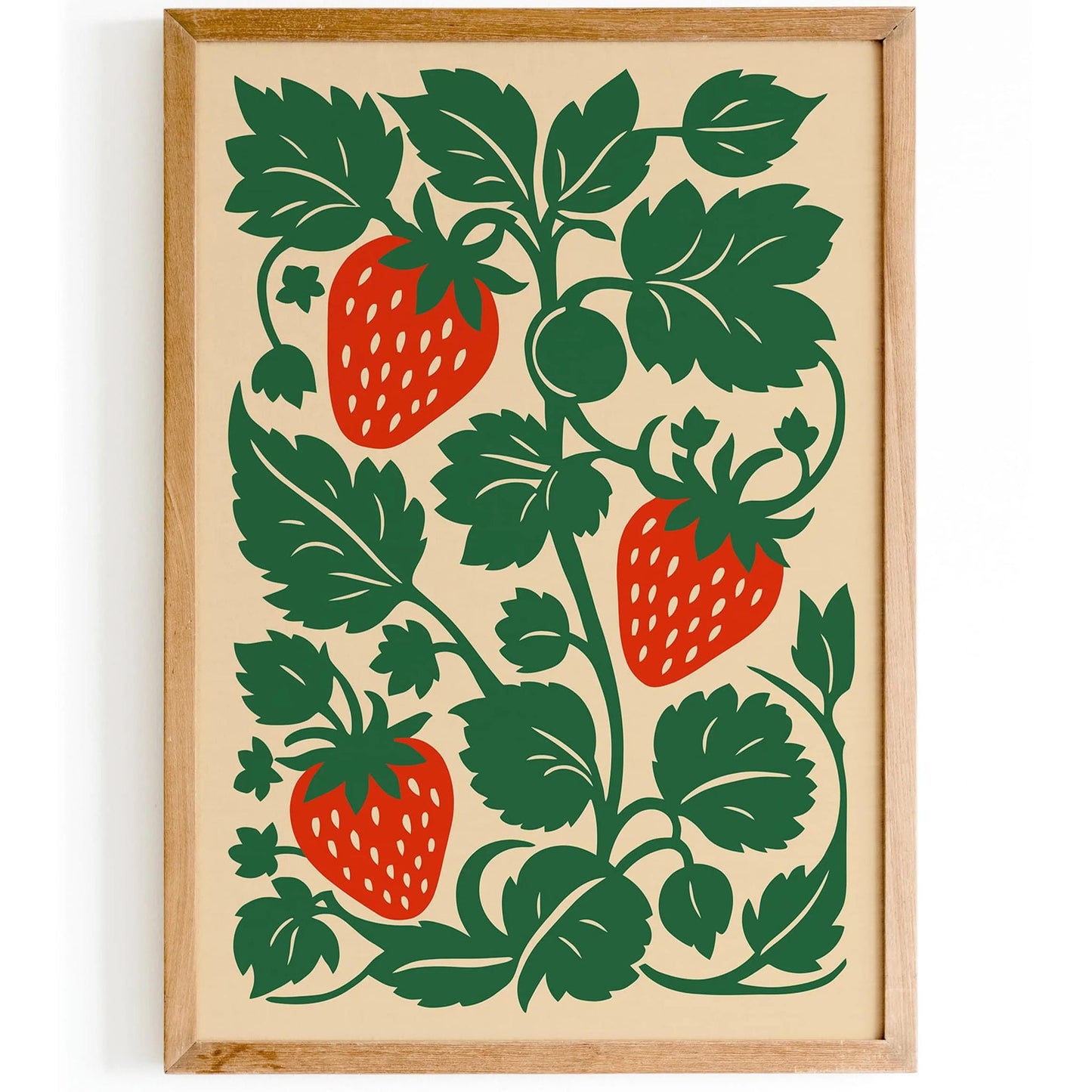 Strawberries Art Print – Farmhouse Kitchen Wall Decor
