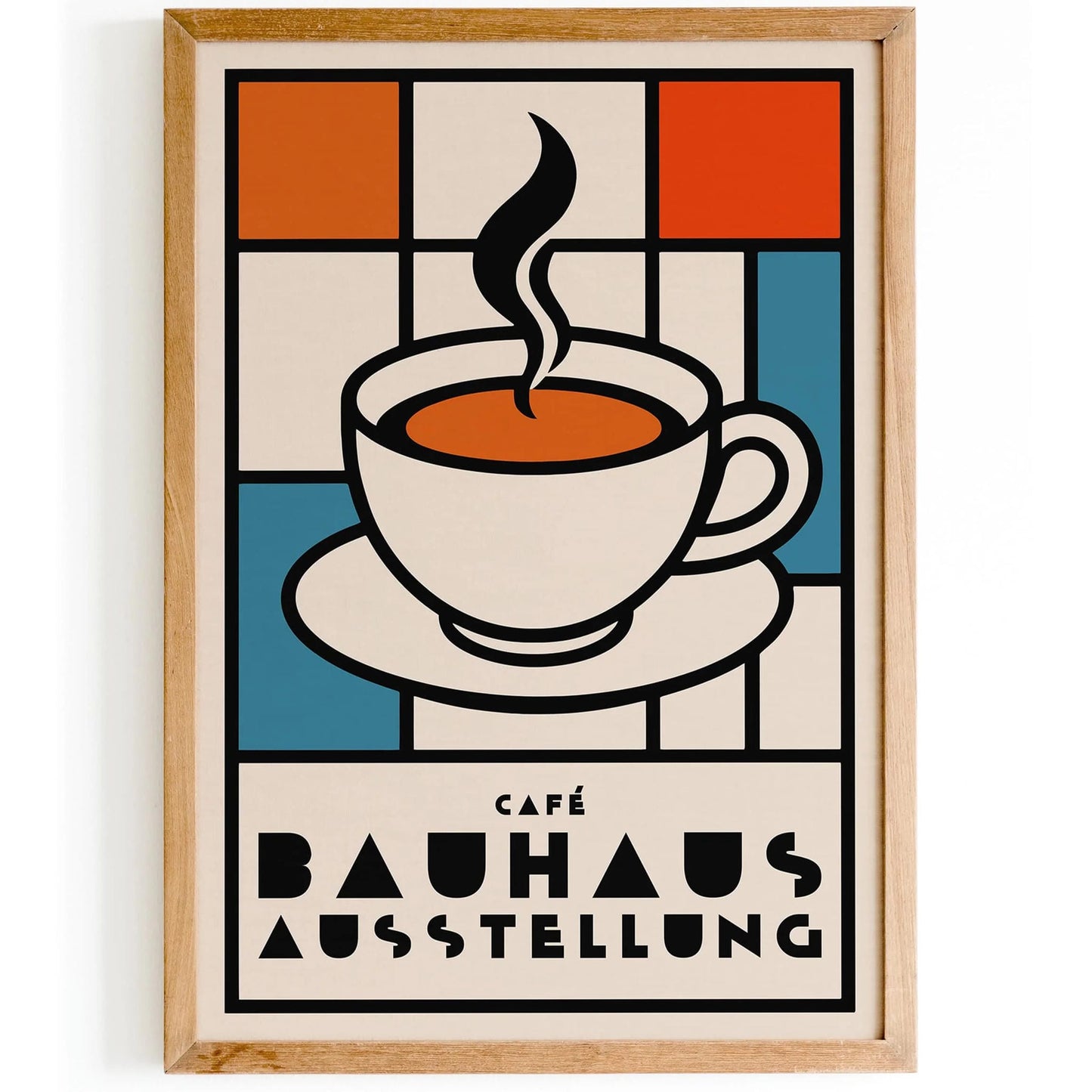 Bauhaus Cafe Ausstellung Retro Poster