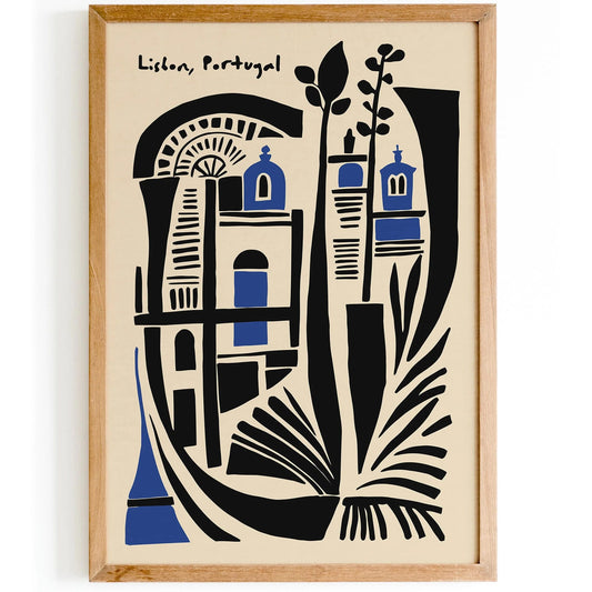 Lisbon Portugal Abstract Travel Poster