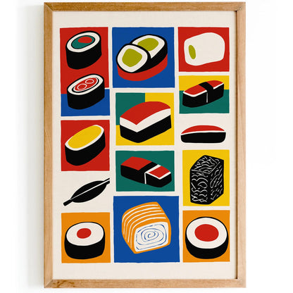 Pop Art Sushi Print for Kitchen